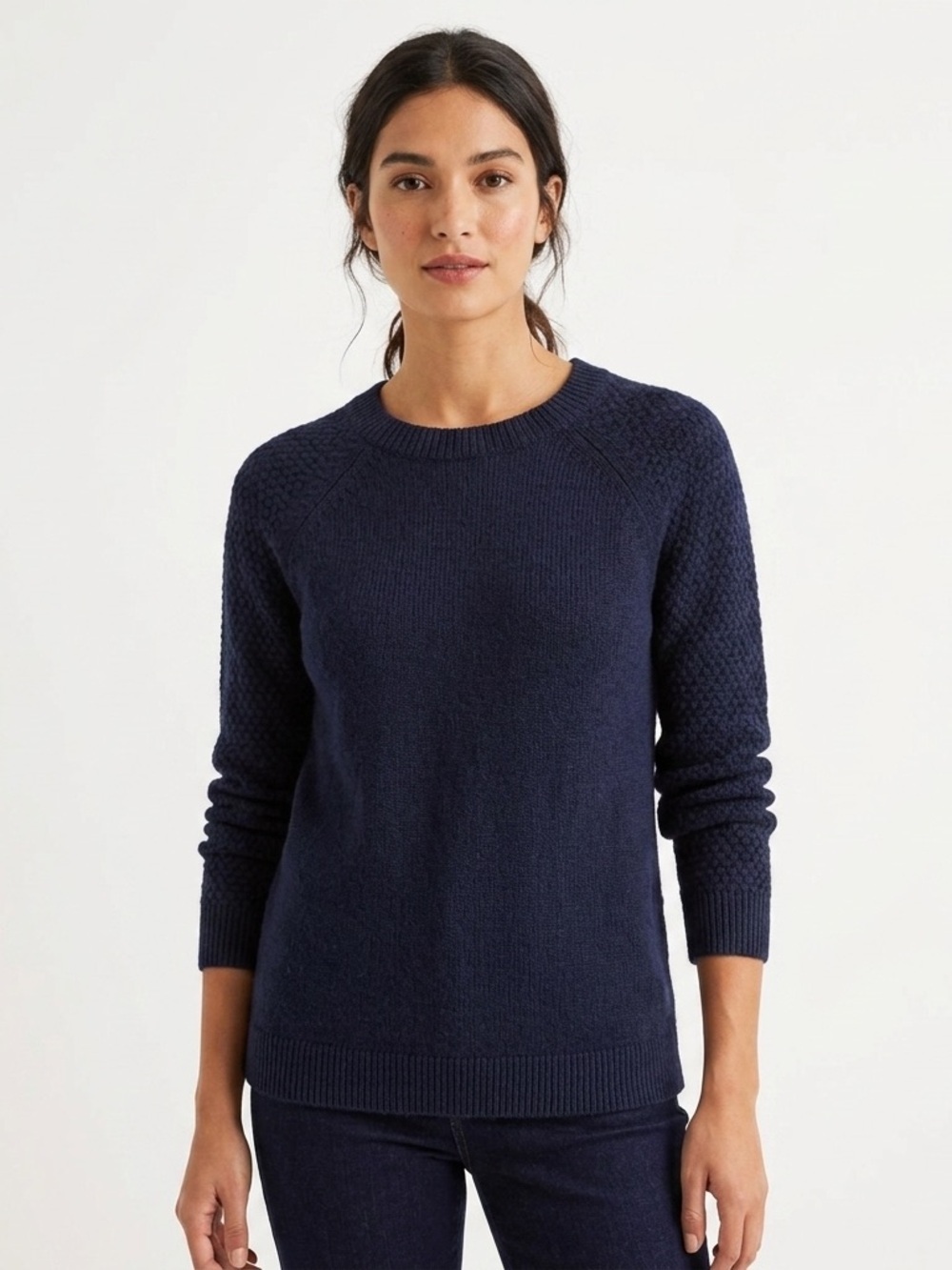Boden NWT Wool Alpaca Knit Cardigan Sweater Navy Blue Textured Long Sleeve XS
